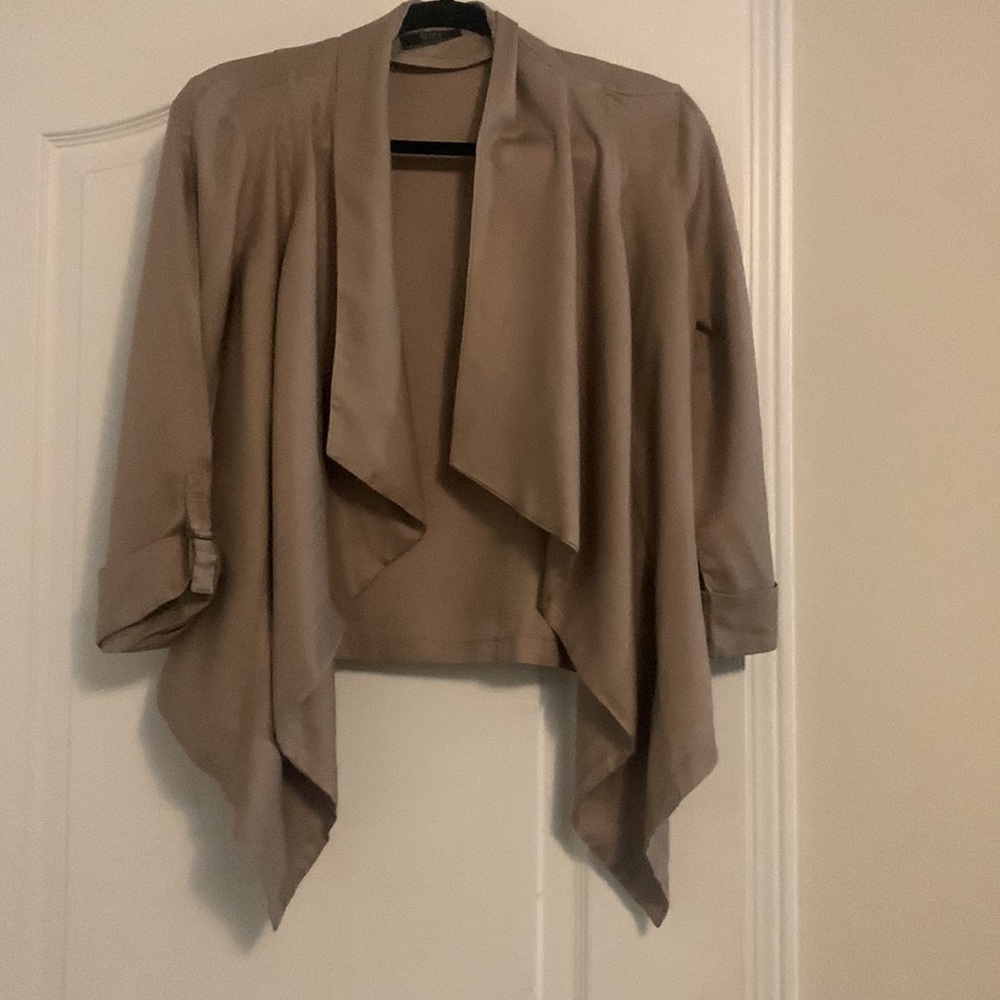 Suzy shire jacket perfect for office in tan colour and size medium
